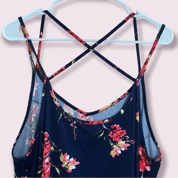Papermoon Navy Floral Strappy Knit Tank Top - Picture 6 of 8